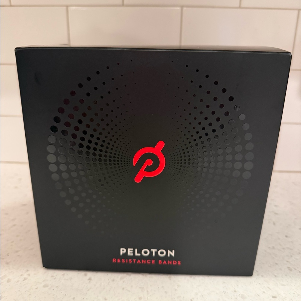 Peloton Resistance Bands in Black Box with Red Text